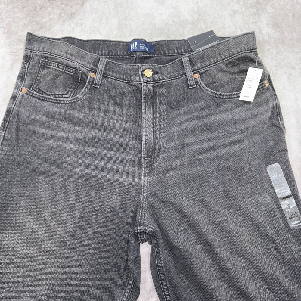 GAP Denim High Rise Wide-Leg Jeans Dark Wash Size 18/34 NWT